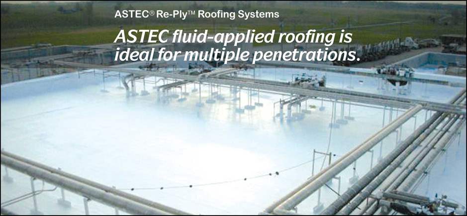 ASTEC fluid-applied roofing is ideal for multiple penetrations.